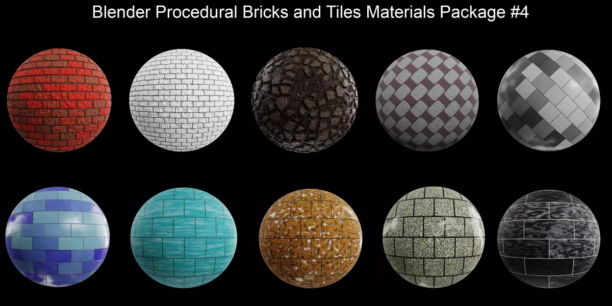 Blender Procedural Bricks and Tiles Materials Package Texture_0