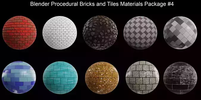 Blender Procedural Bricks and Tiles Materials Package Texture