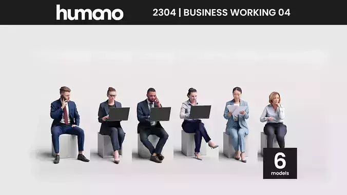 Humano 6 - Collection 2304 - PEOPLE FOR OFFICE - 6 x 3D models  3D model