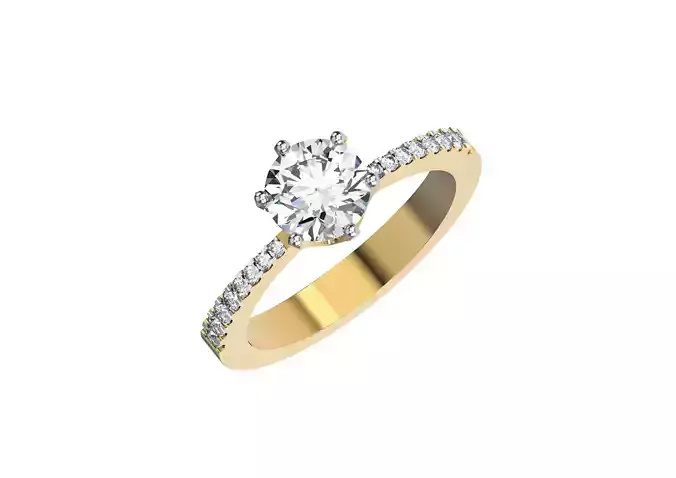 Crown 6 prongs set Ring