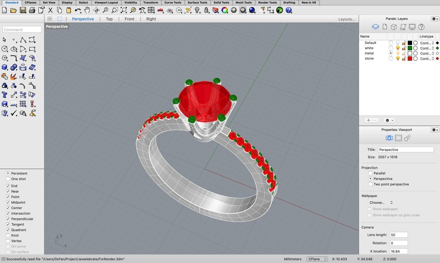 Crown 6 prongs set Ring 3D print model_4