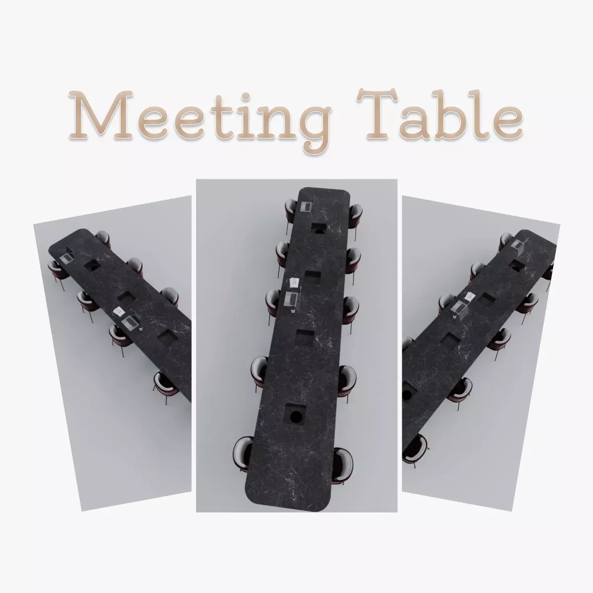 Meeting table Low-poly 3D model