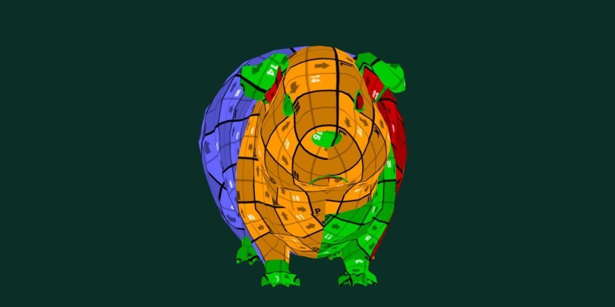 Domestic Guinea Pig Rodent Low-poly 3D model_9