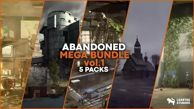 Abandoned Environments Mega Bundle Vol 1 Low-poly 3D model