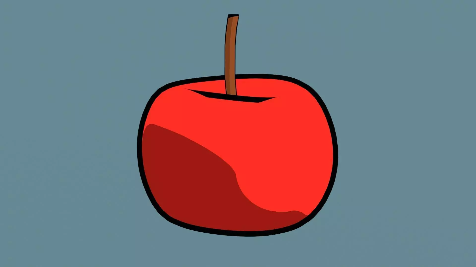 Stylized anime apple 3D model