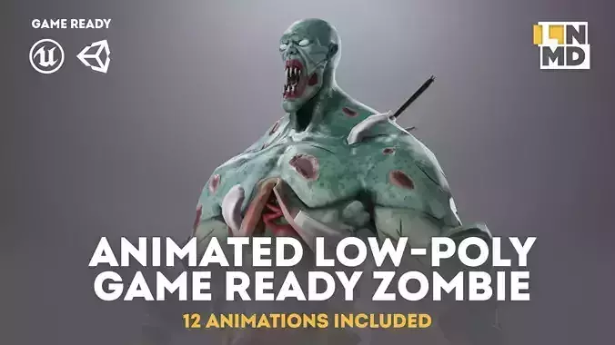 Animated Stylized Game Ready Zombie Character