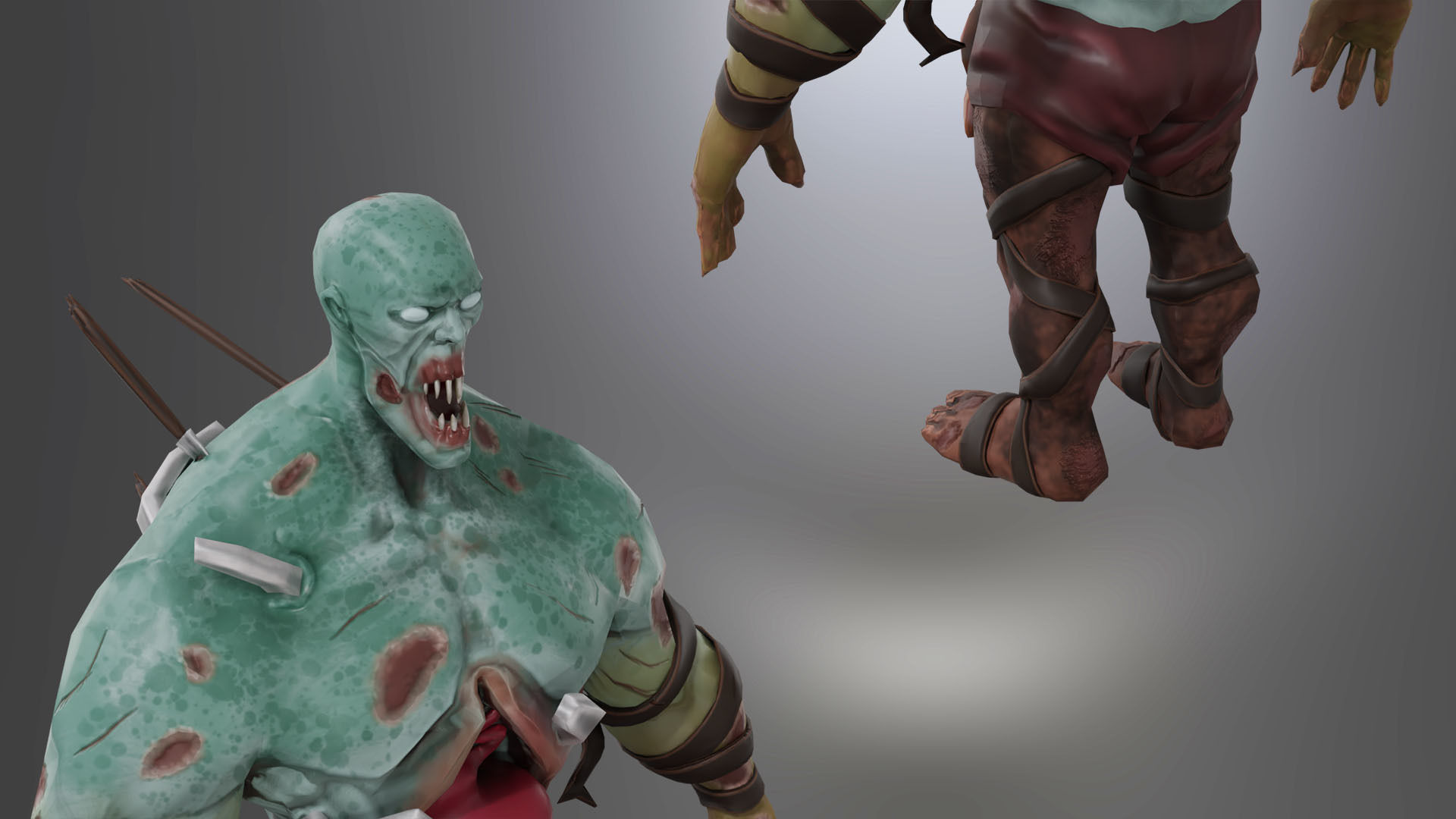 Animated Stylized Game Ready Zombie Character Low-poly 3D model_9