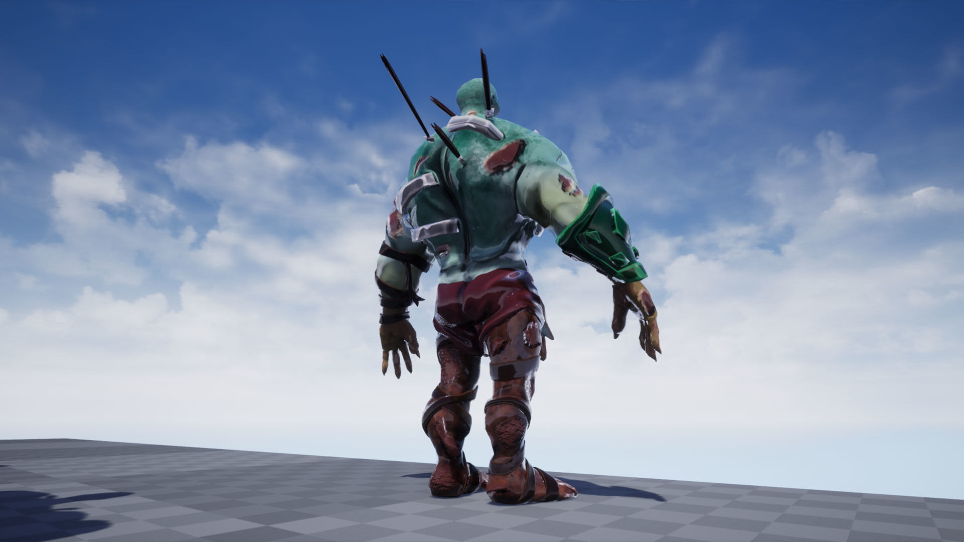 Animated Stylized Game Ready Zombie Character Low-poly 3D model_16