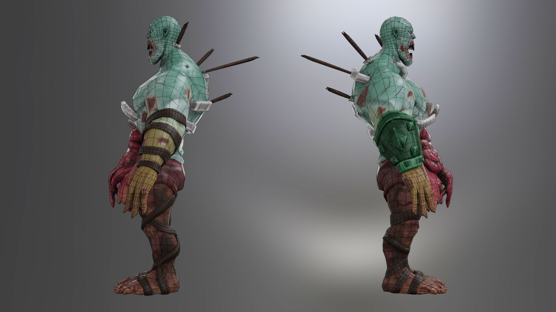 Animated Stylized Game Ready Zombie Character Low-poly 3D model_6