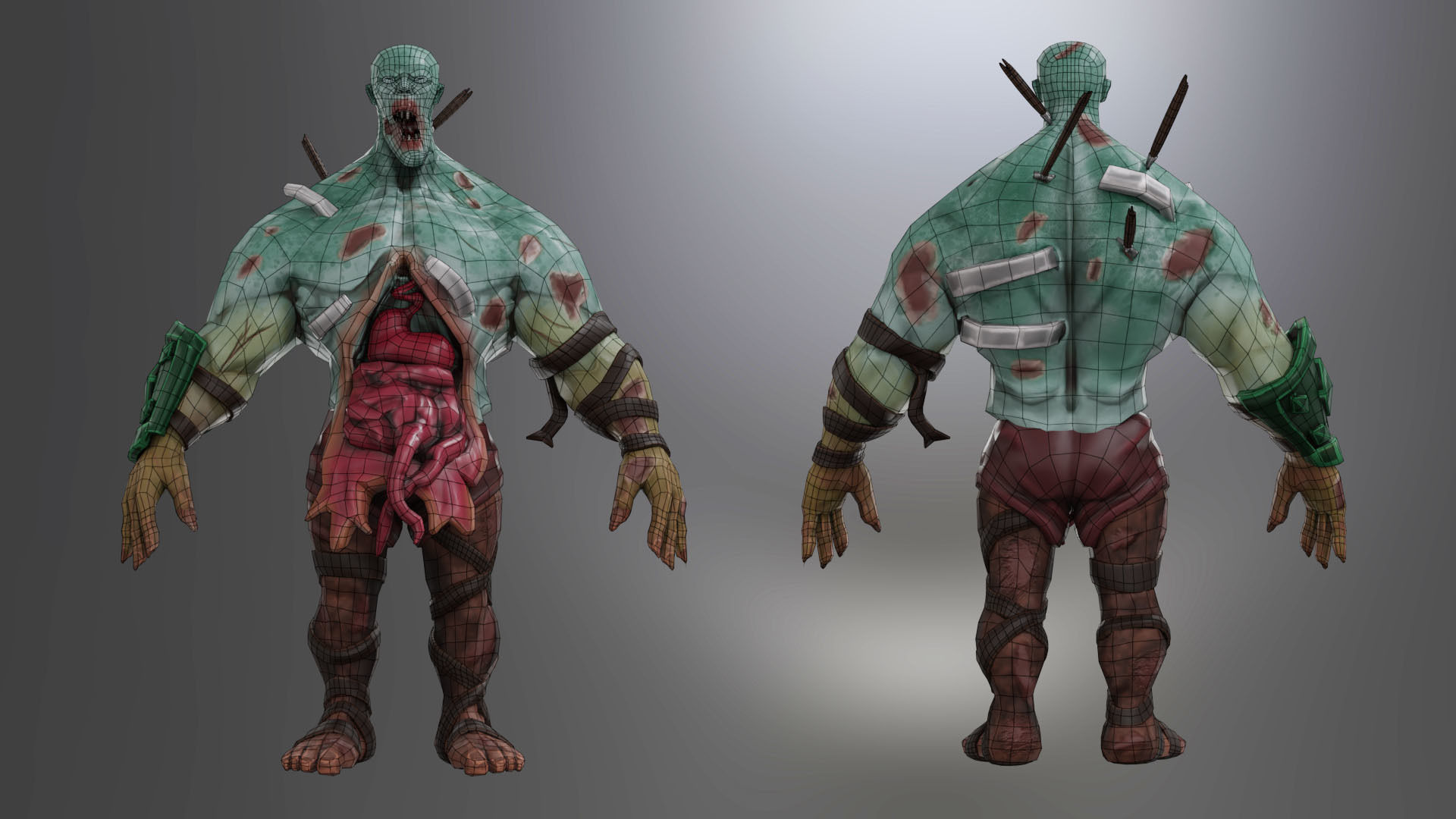 Animated Stylized Game Ready Zombie Character Low-poly 3D model_5
