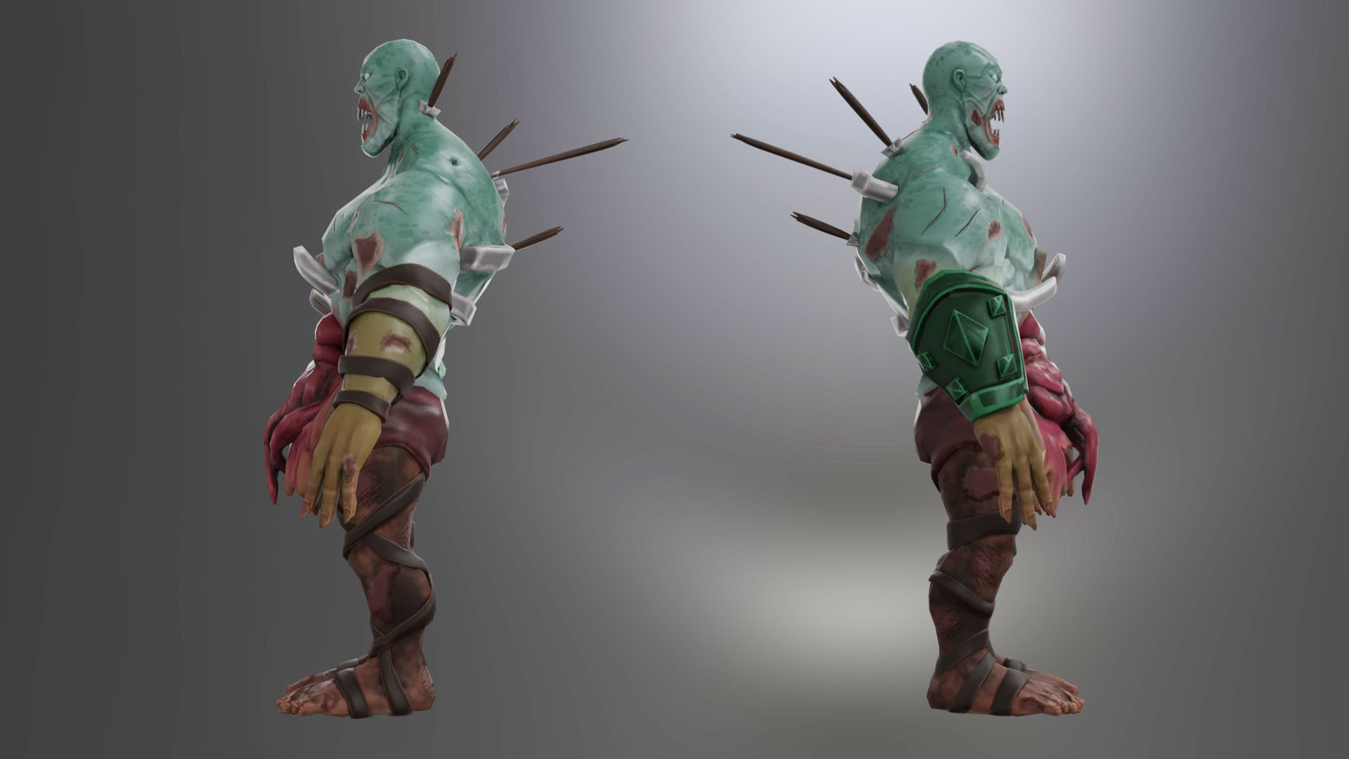 Animated Stylized Game Ready Zombie Character Low-poly 3D model_4