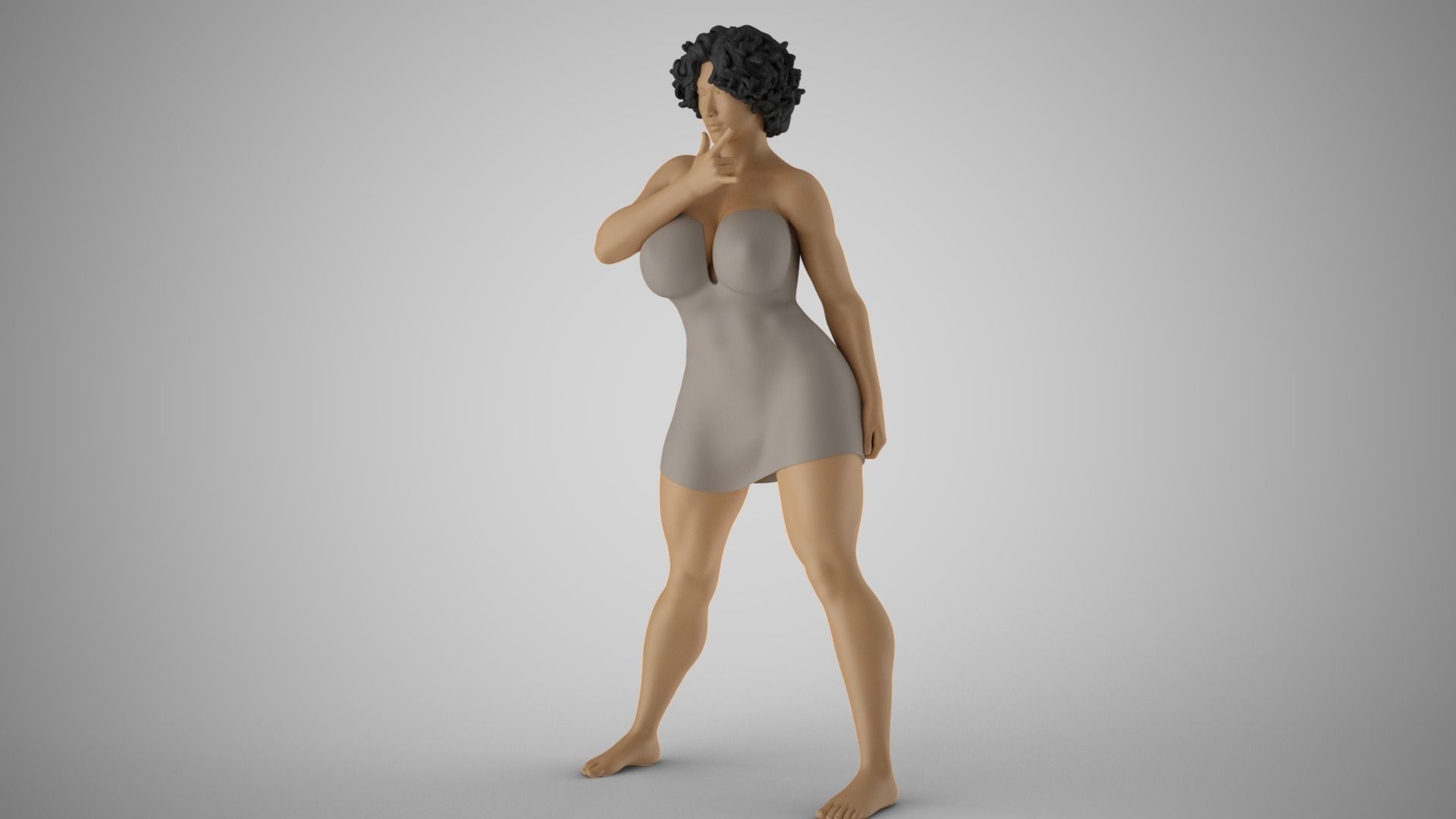 Confident Girl 3D print model_11