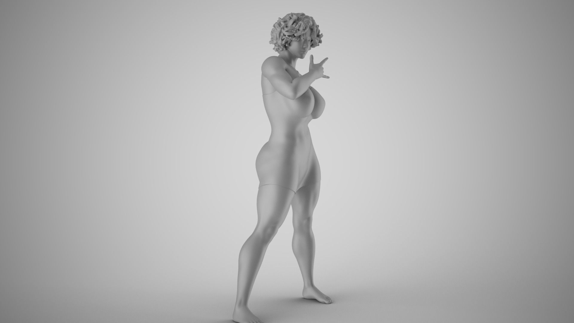 Confident Girl 3D print model_2