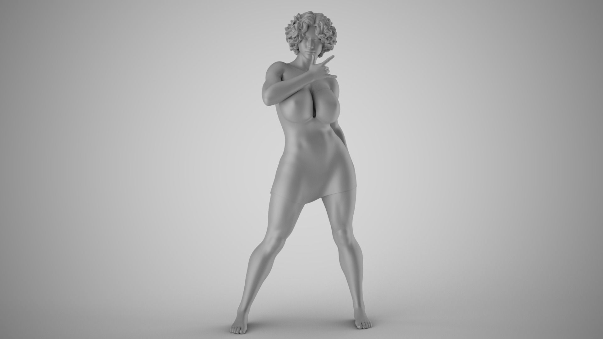 Confident Girl 3D print model_3