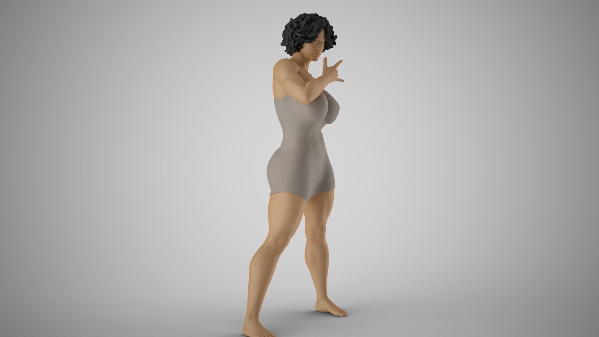 Confident Girl 3D print model_13