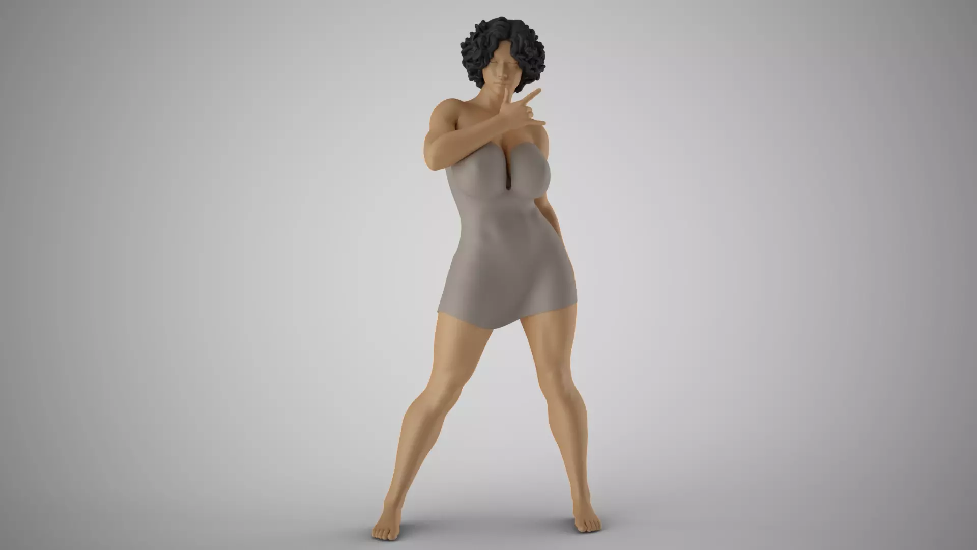 Confident Girl 3D print model_0