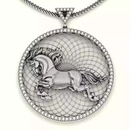 Horse pendant silver gold jewelry printable 3d model 