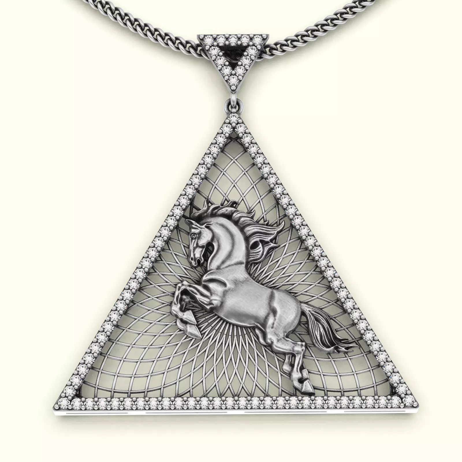 Horse pendant silver gold jewelry printable 3d model 3D print model