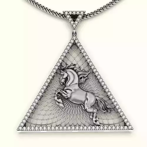 Horse pendant silver gold jewelry printable 3d model