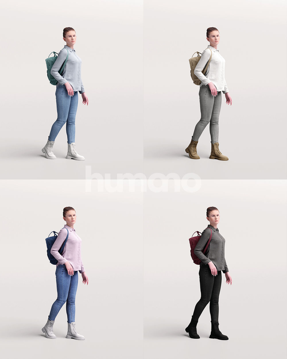 Humano 12-Collection 2307 - CASUAL PEOPLE MIX 02-12 x 3D models  3D model_21