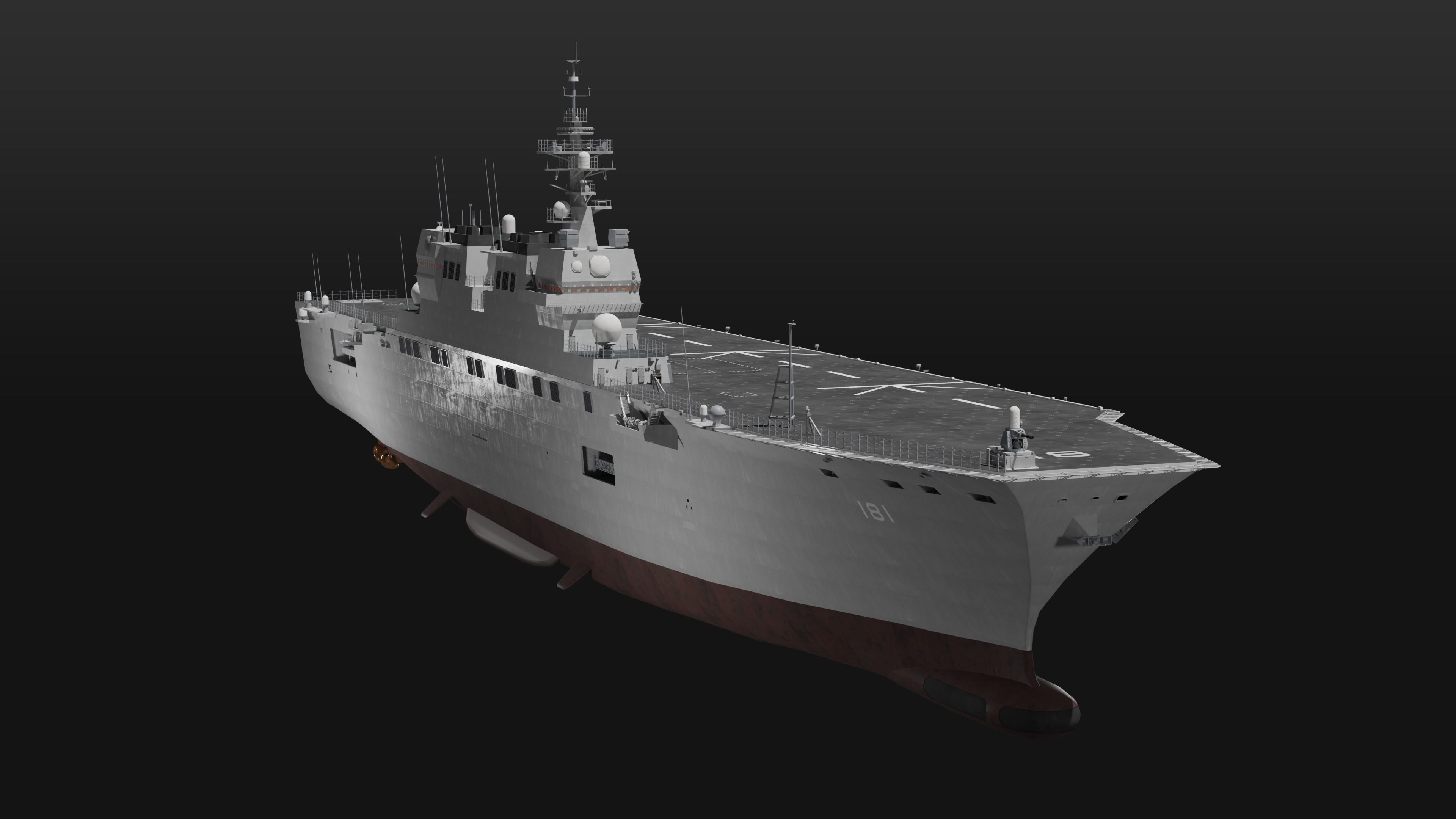 JMSDF Hyuga class helicopter carrier 3D model_2
