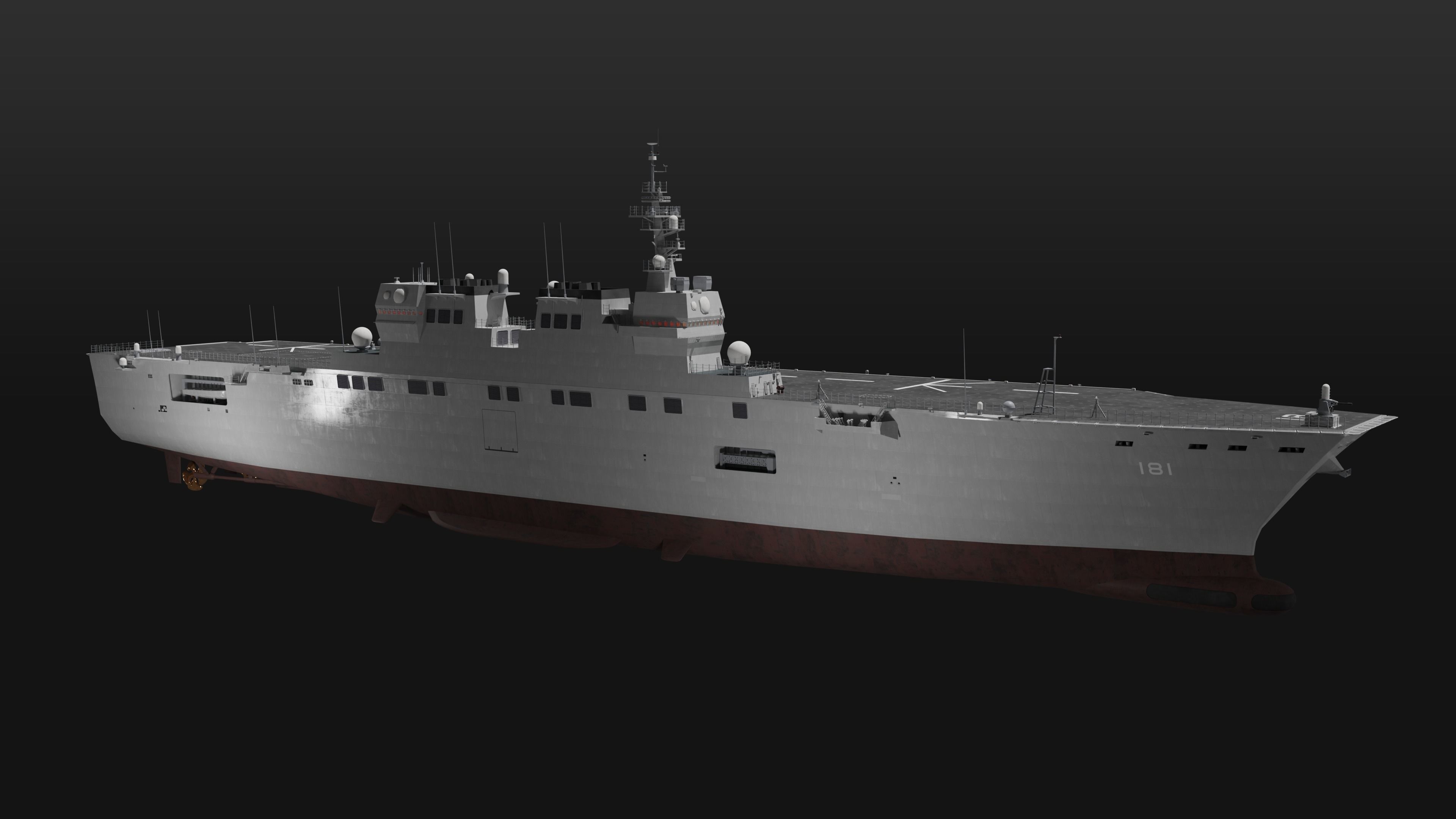 JMSDF Hyuga class helicopter carrier 3D model_3