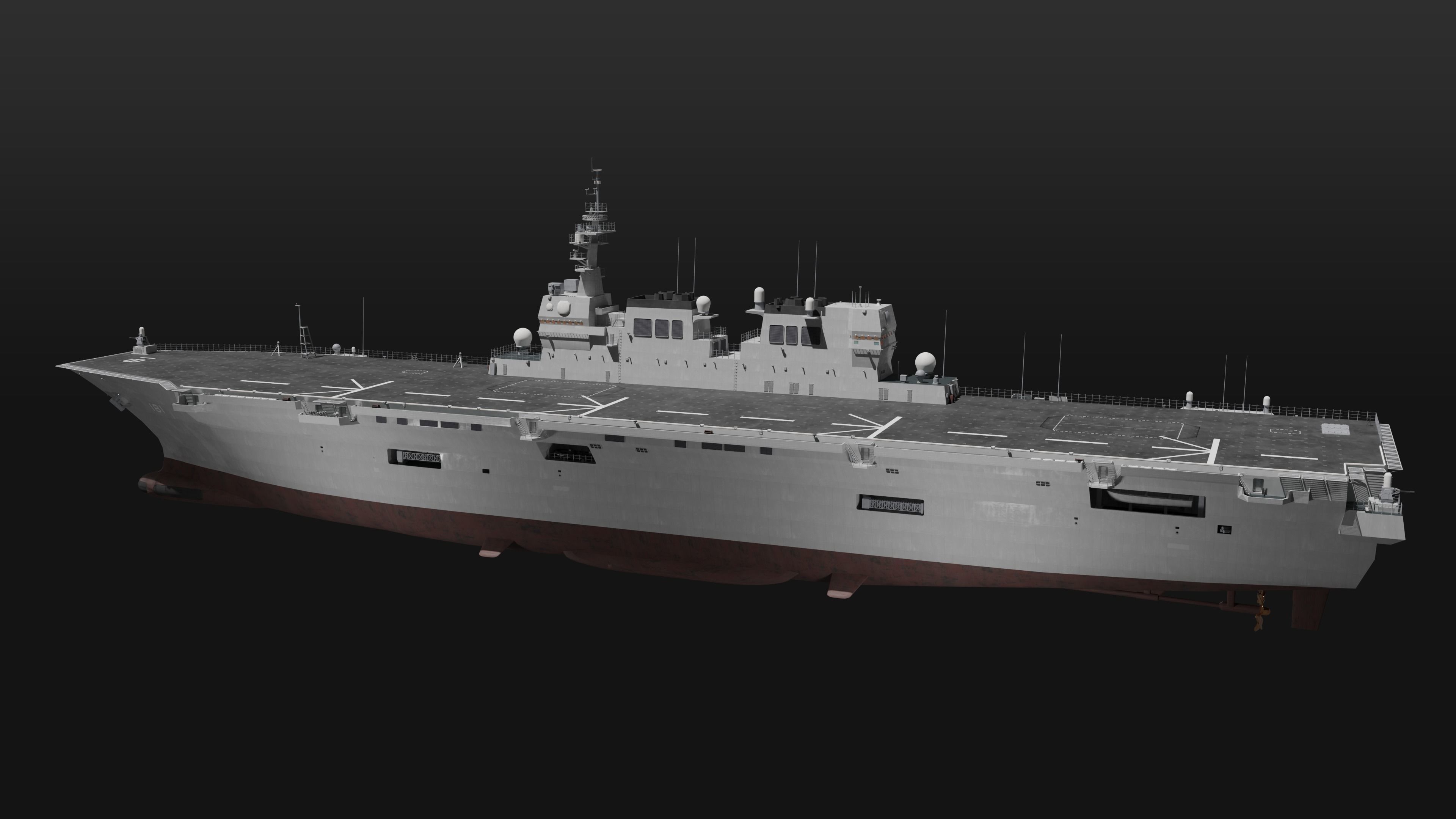 JMSDF Hyuga class helicopter carrier 3D model_7