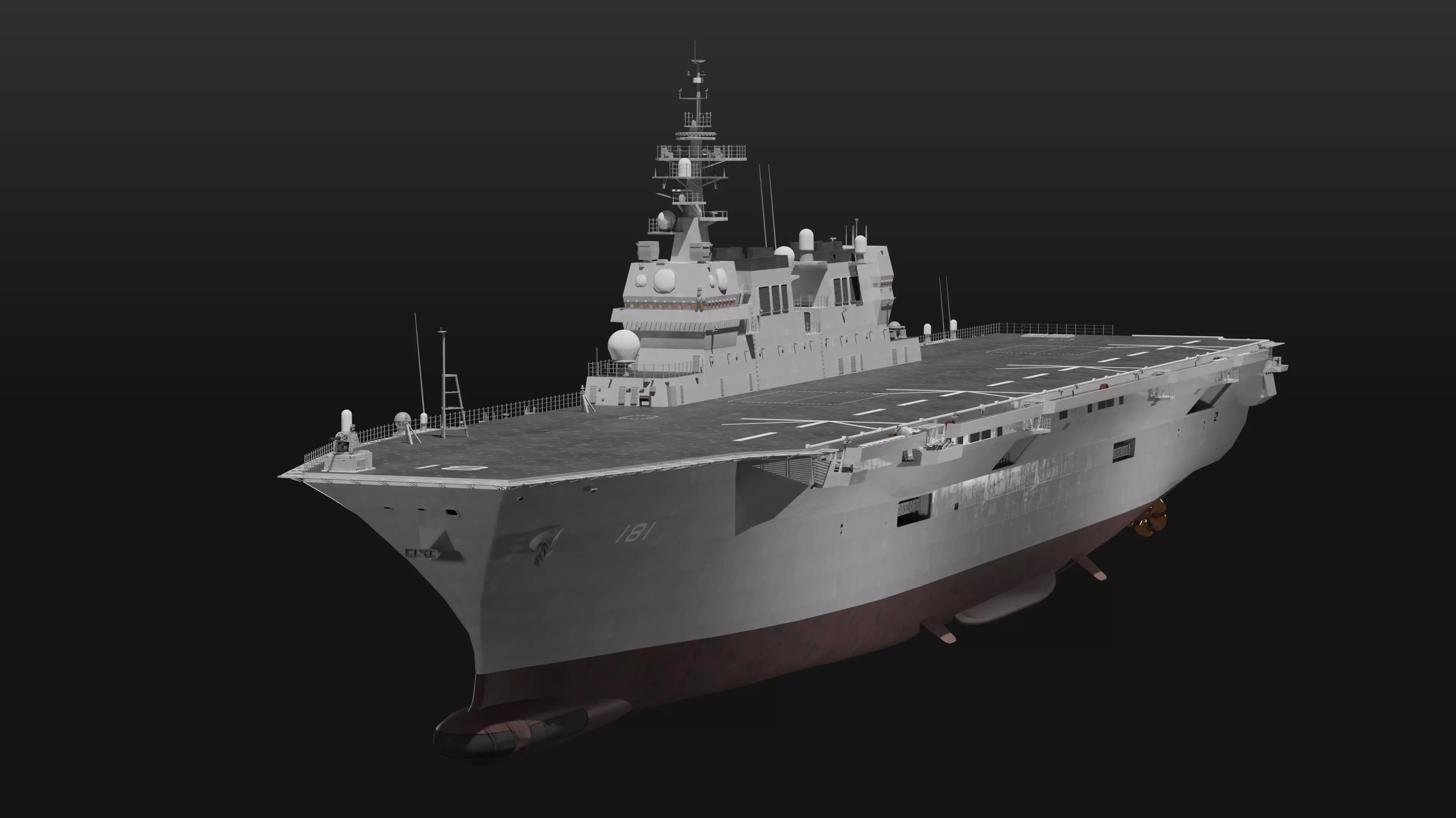 JMSDF Hyuga class helicopter carrier 3D model_0