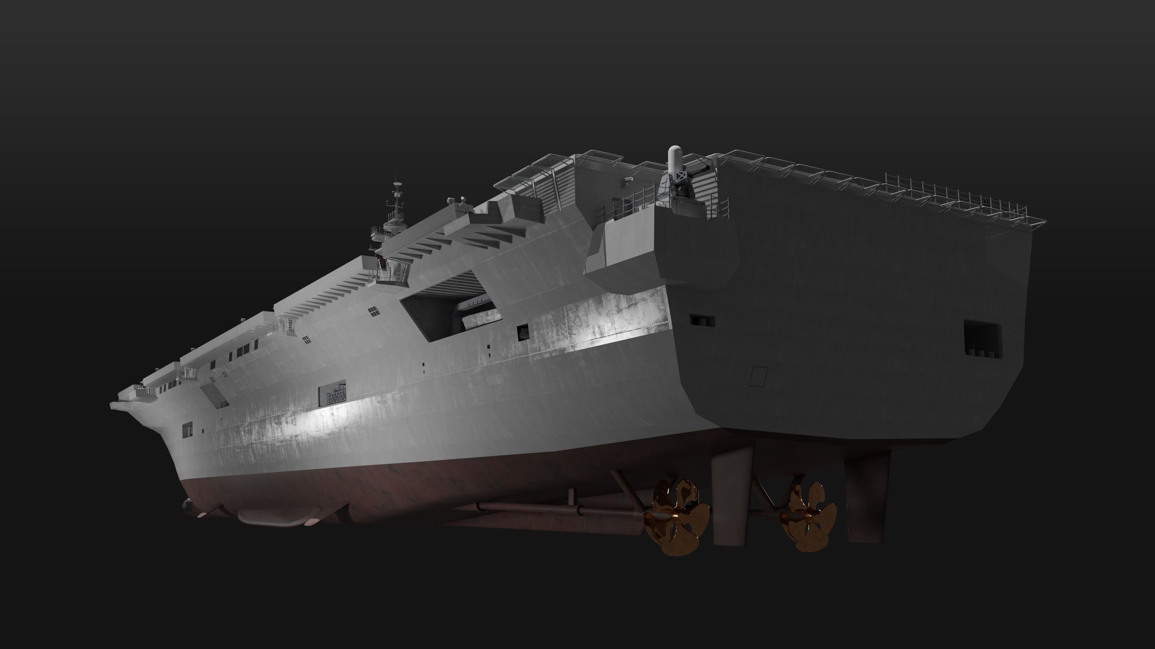 JMSDF Hyuga class helicopter carrier 3D model_6