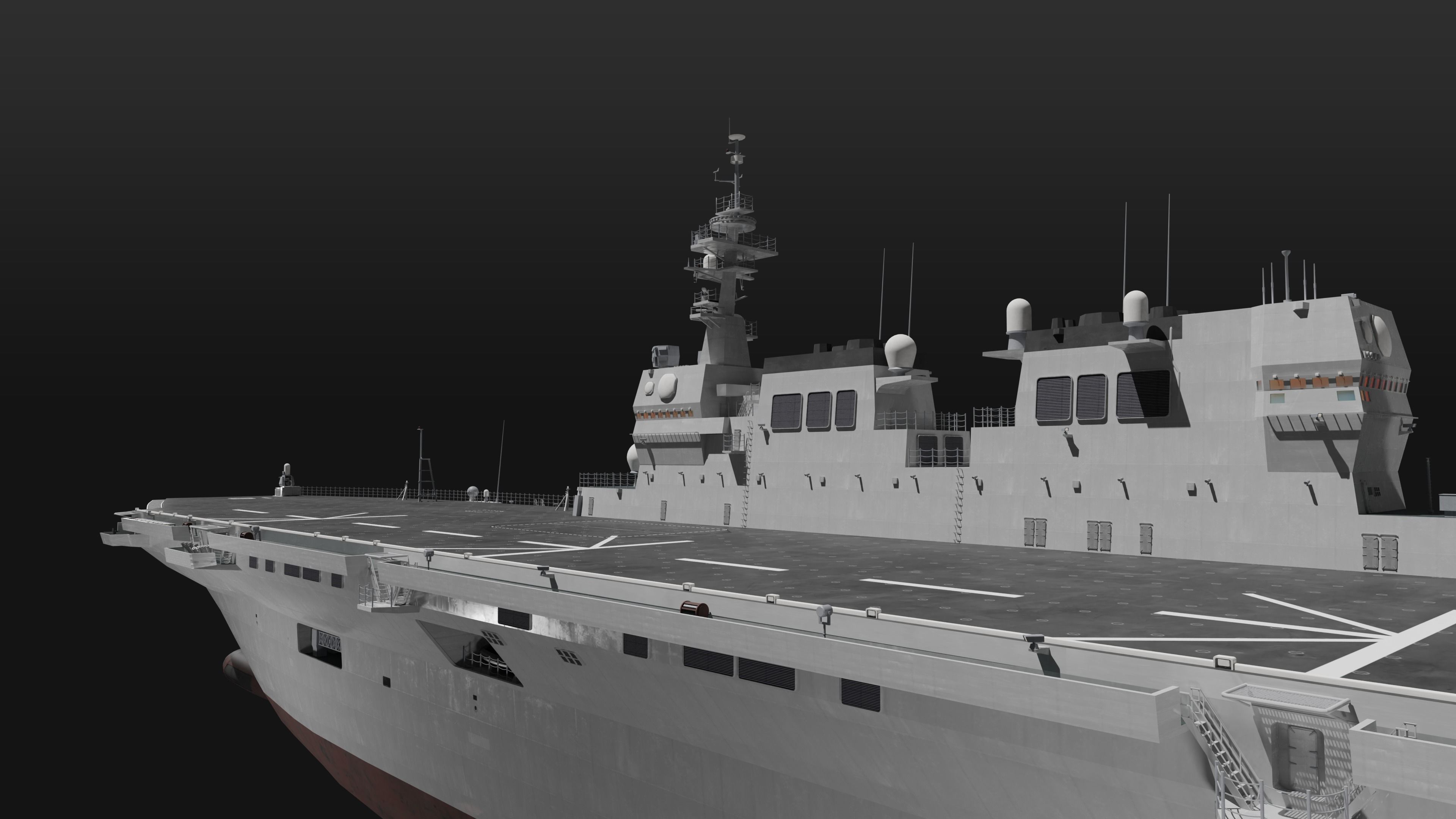 JMSDF Hyuga class helicopter carrier 3D model_16