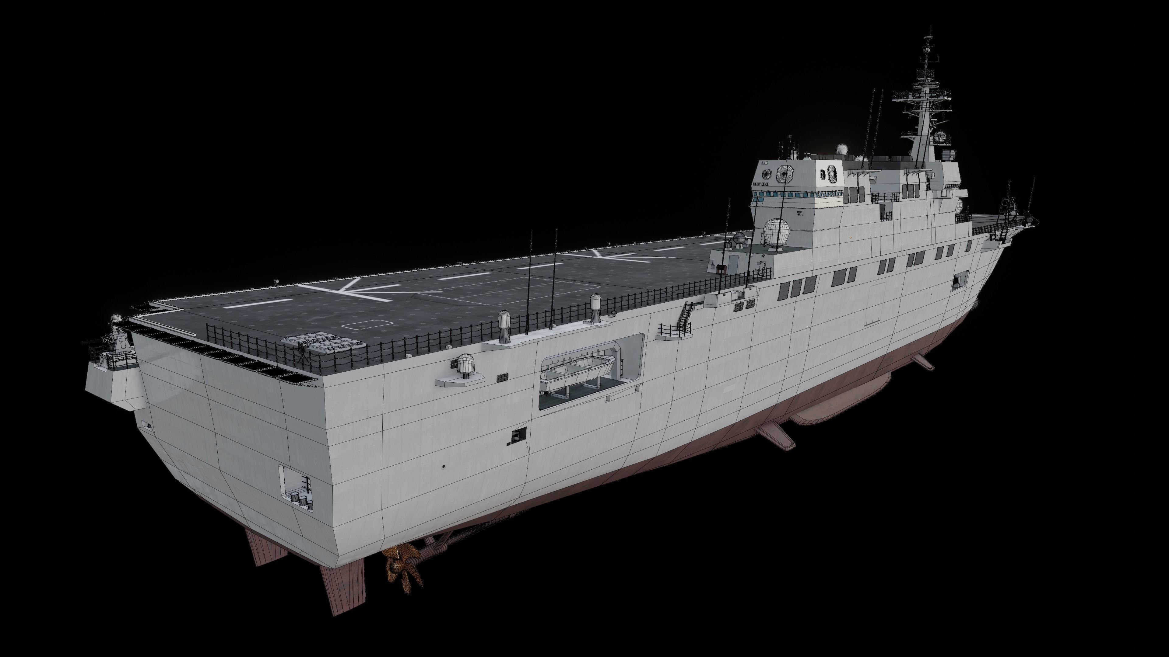 JMSDF Hyuga class helicopter carrier 3D model_19