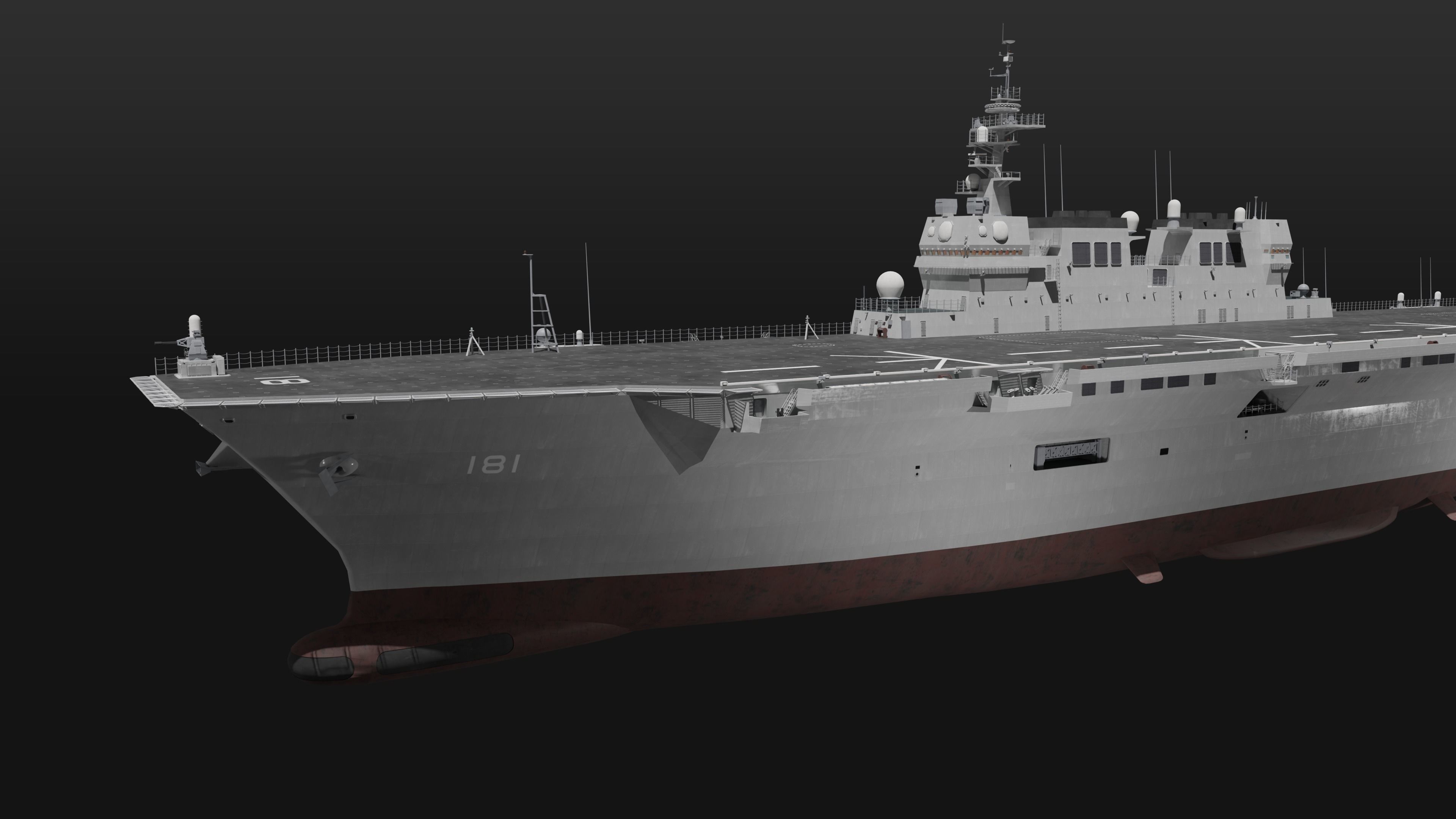 JMSDF Hyuga class helicopter carrier 3D model_17