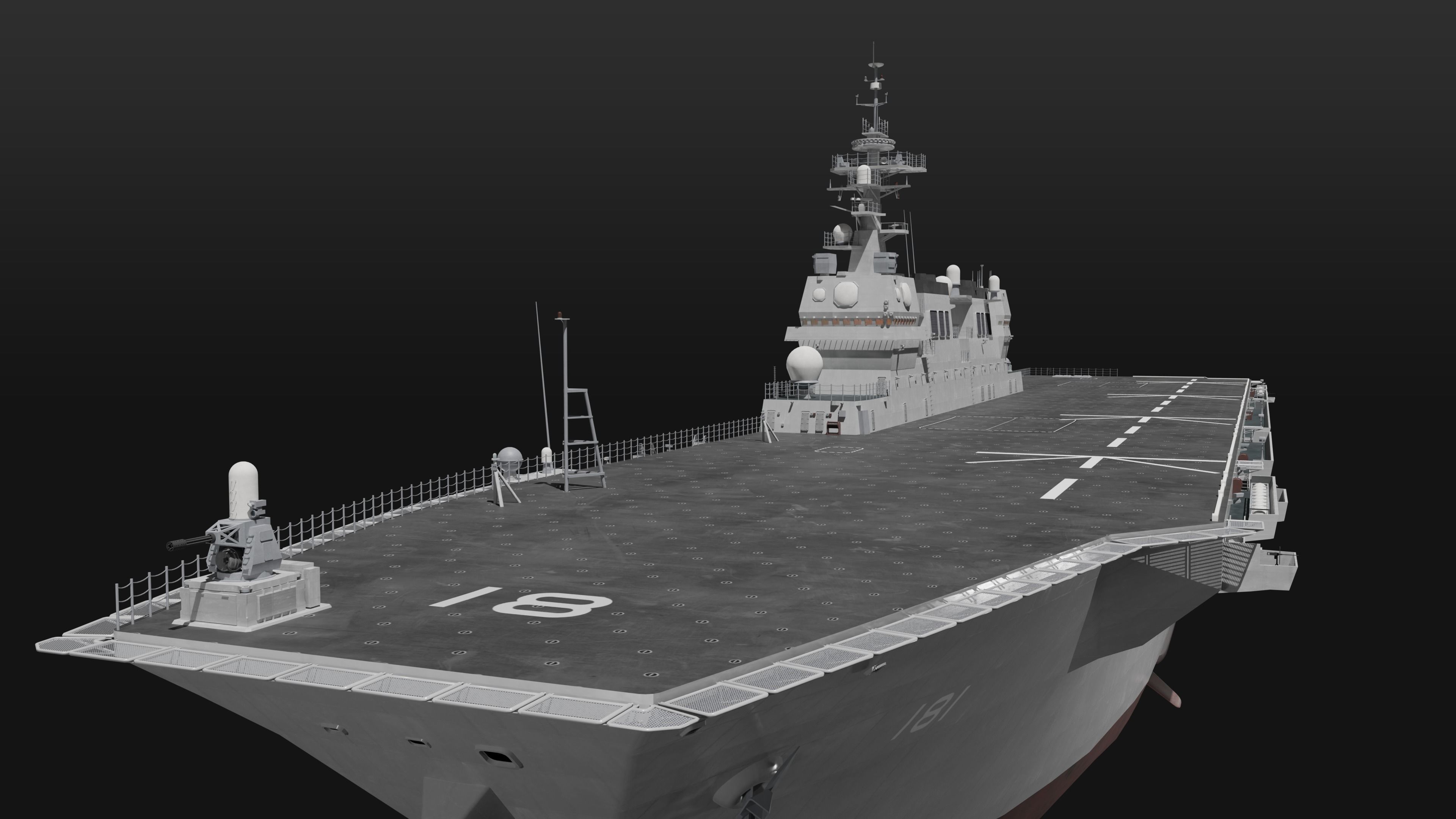 JMSDF Hyuga class helicopter carrier 3D model_9