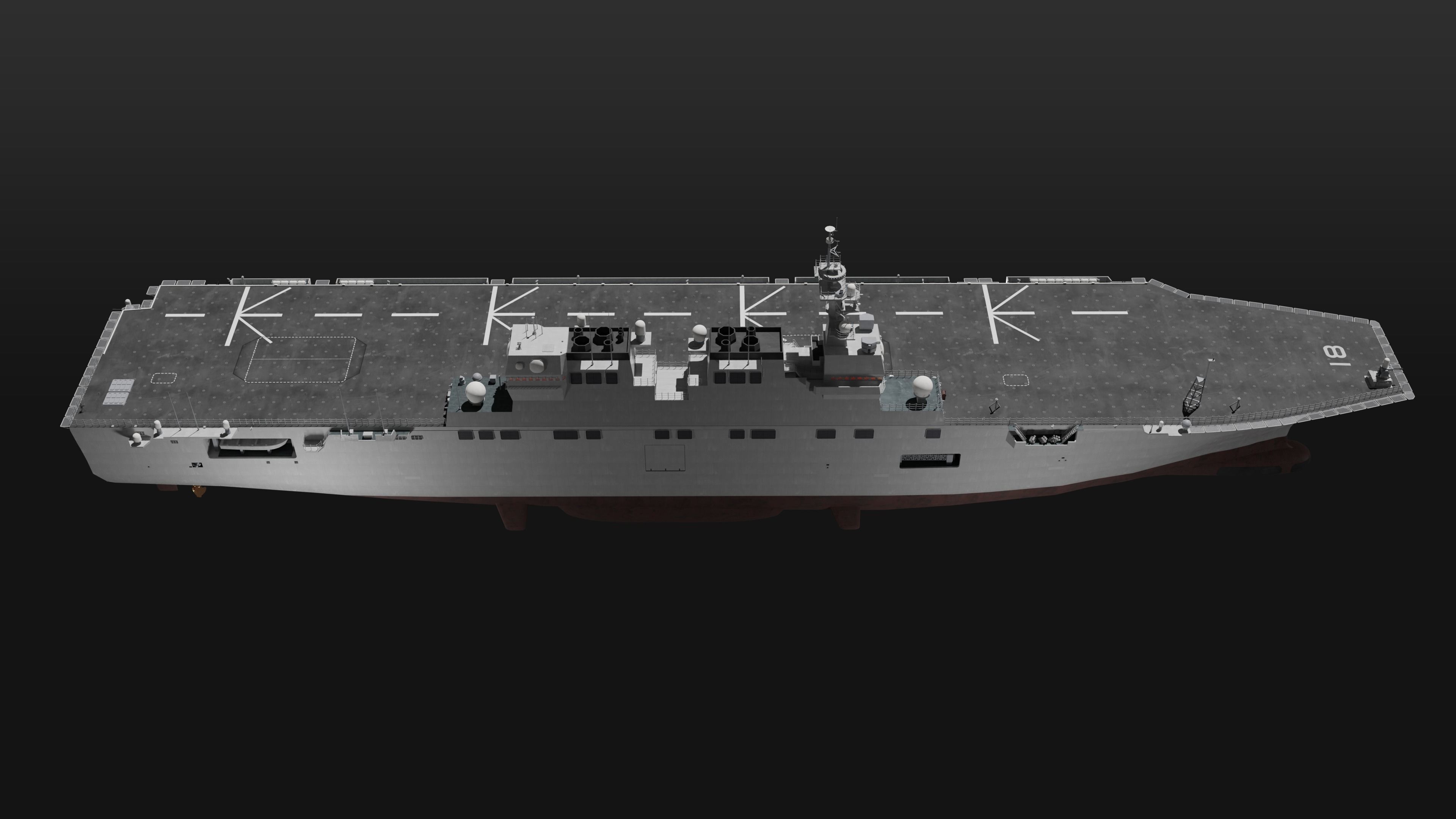 JMSDF Hyuga class helicopter carrier 3D model_4
