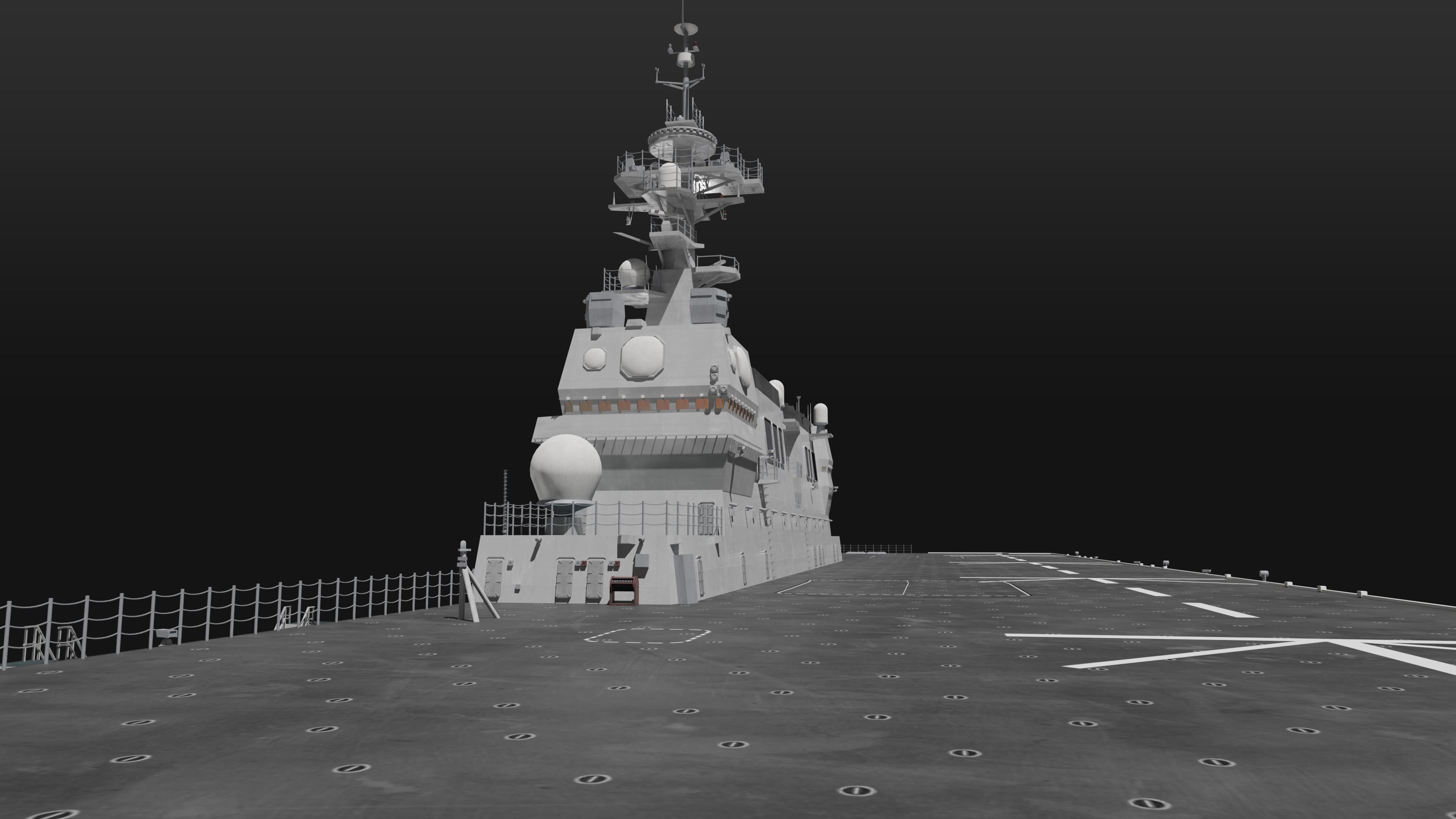 JMSDF Hyuga class helicopter carrier 3D model_10