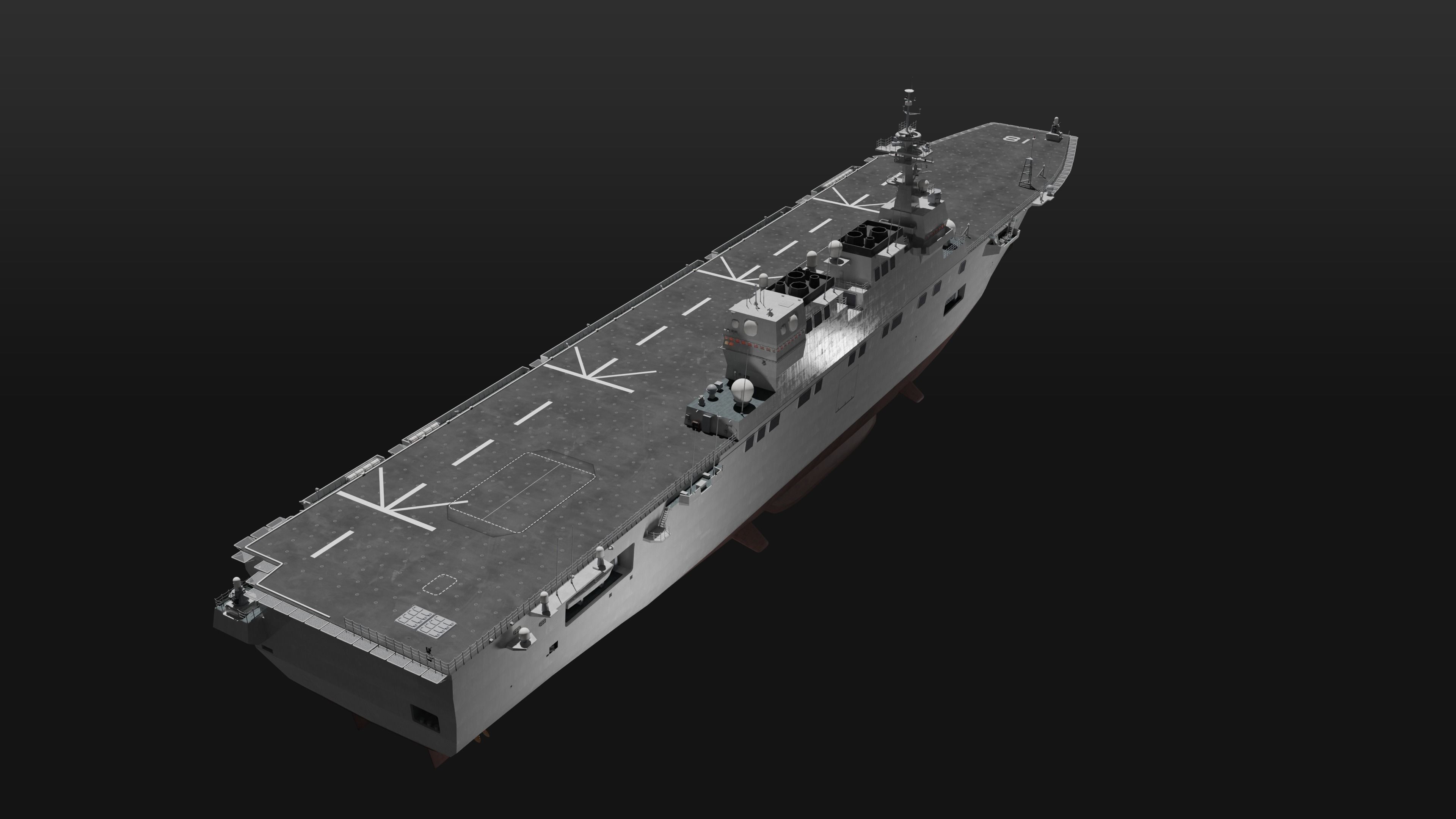 JMSDF Hyuga class helicopter carrier 3D model_5