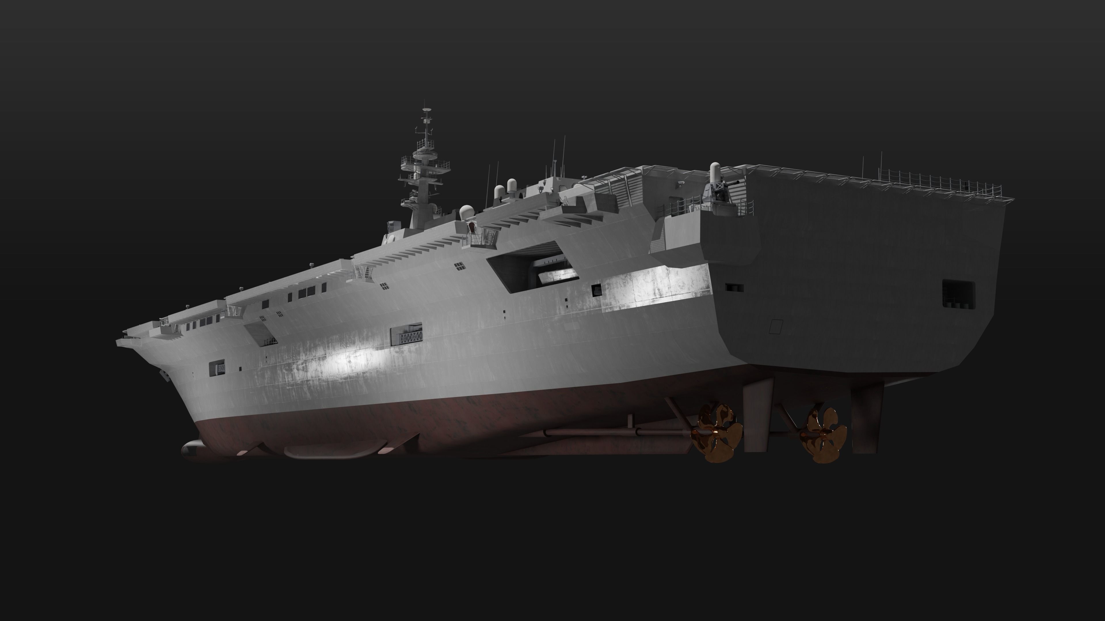 JMSDF Hyuga class helicopter carrier 3D model_15
