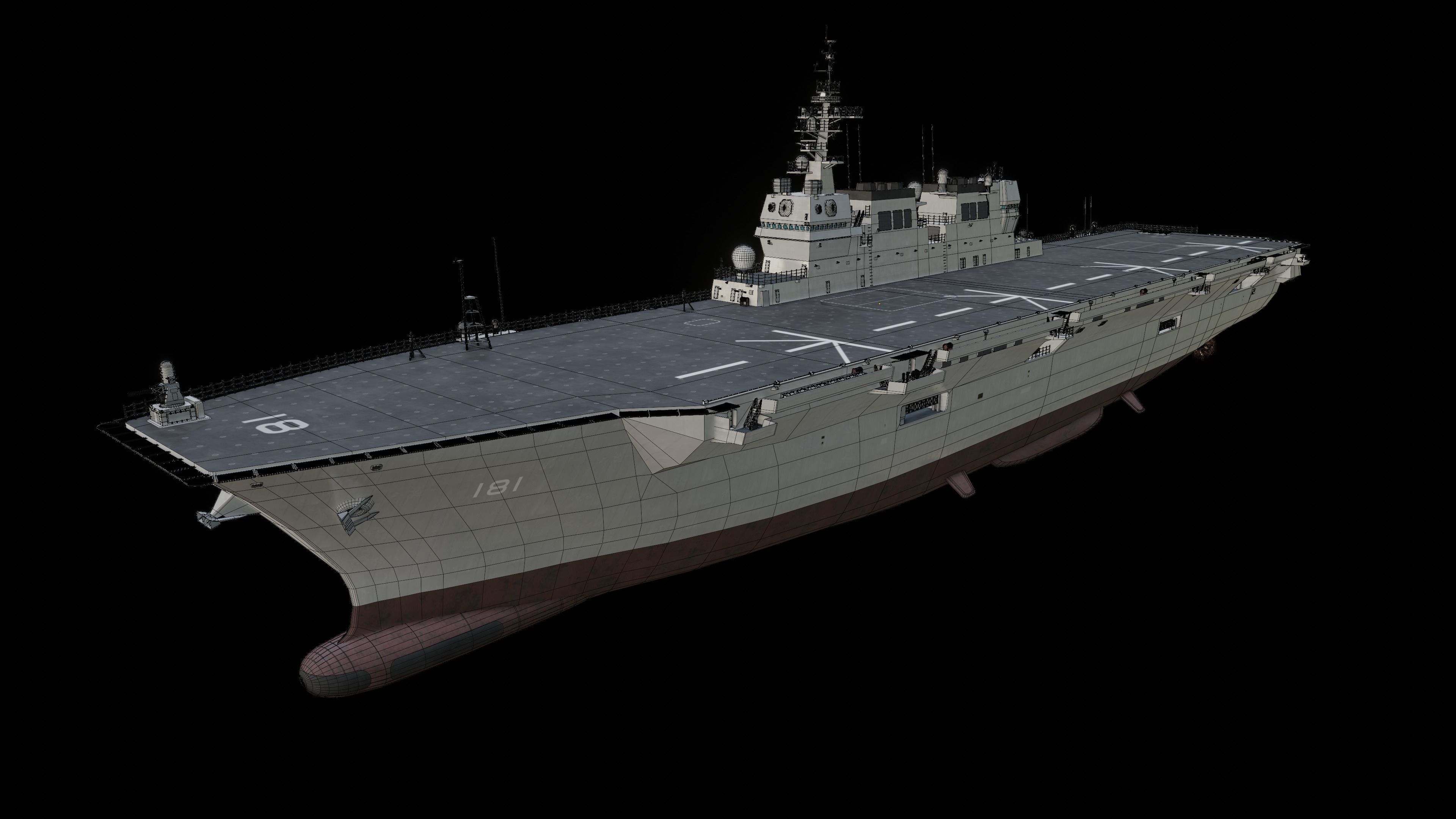 JMSDF Hyuga class helicopter carrier 3D model_18