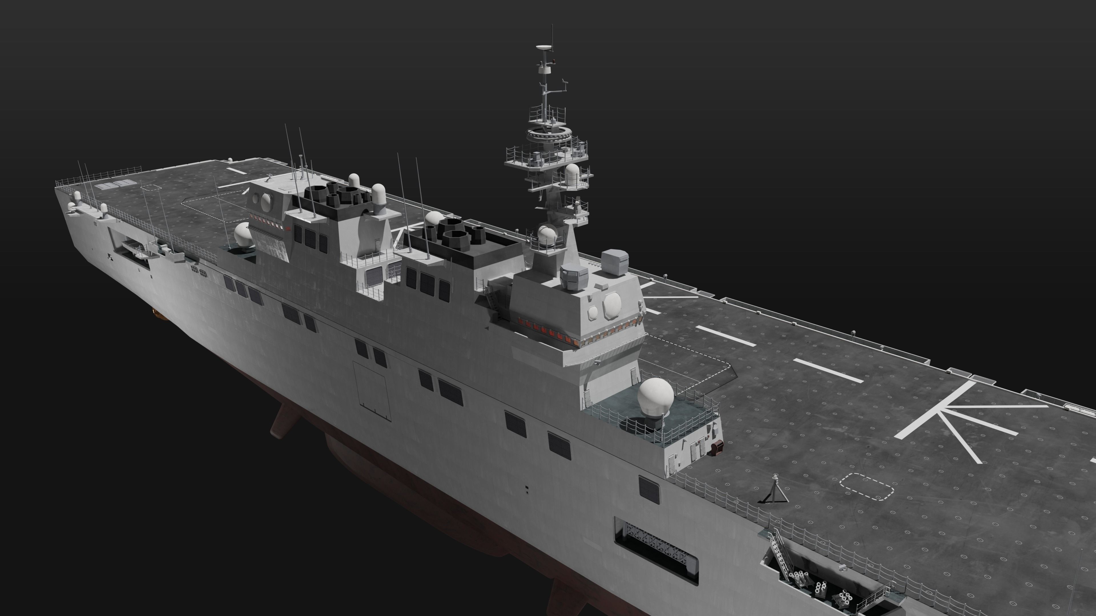 JMSDF Hyuga class helicopter carrier 3D model_12