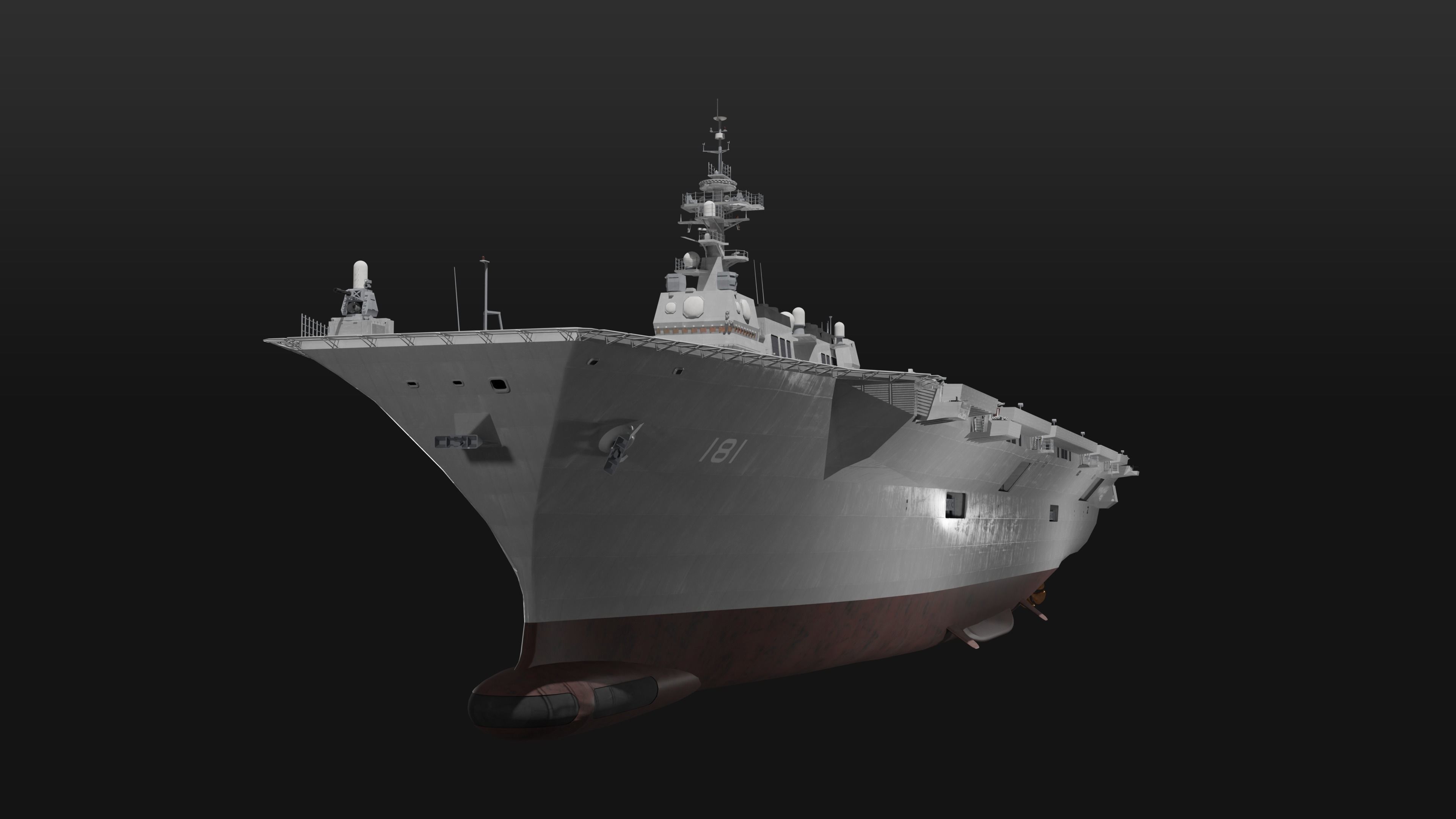JMSDF Hyuga class helicopter carrier 3D model_11