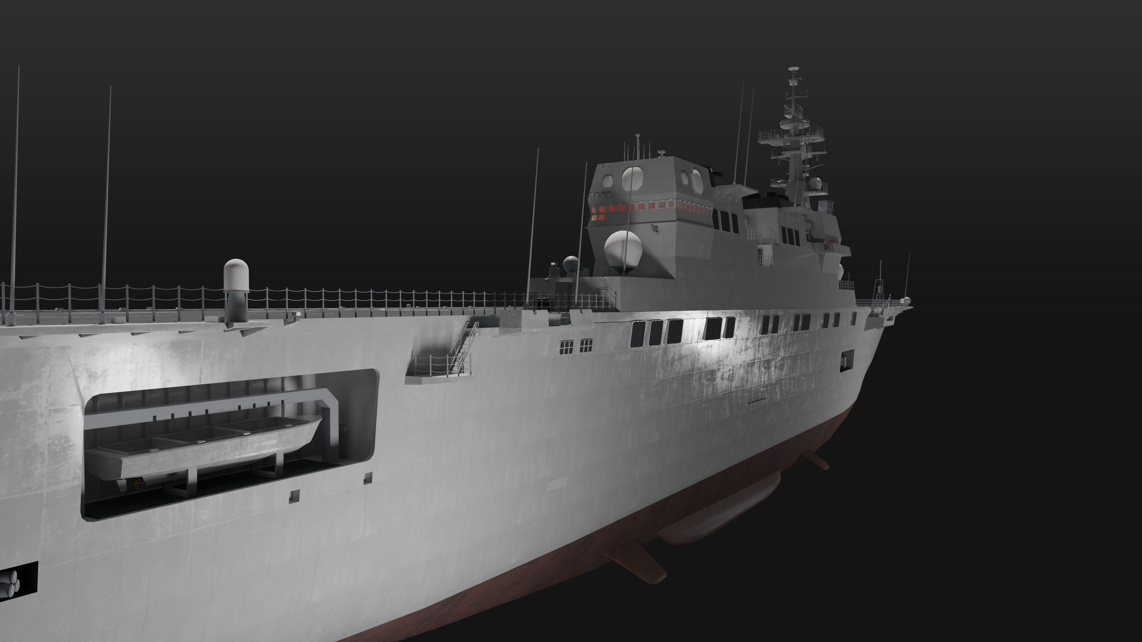 JMSDF Hyuga class helicopter carrier 3D model_13