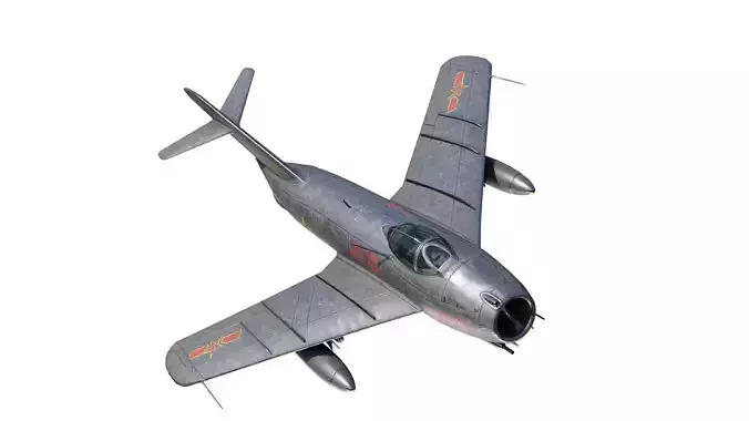 PLAAF J-5 J5 Mig17 Mig-17  fresco jet Fighter Low-poly 3D model