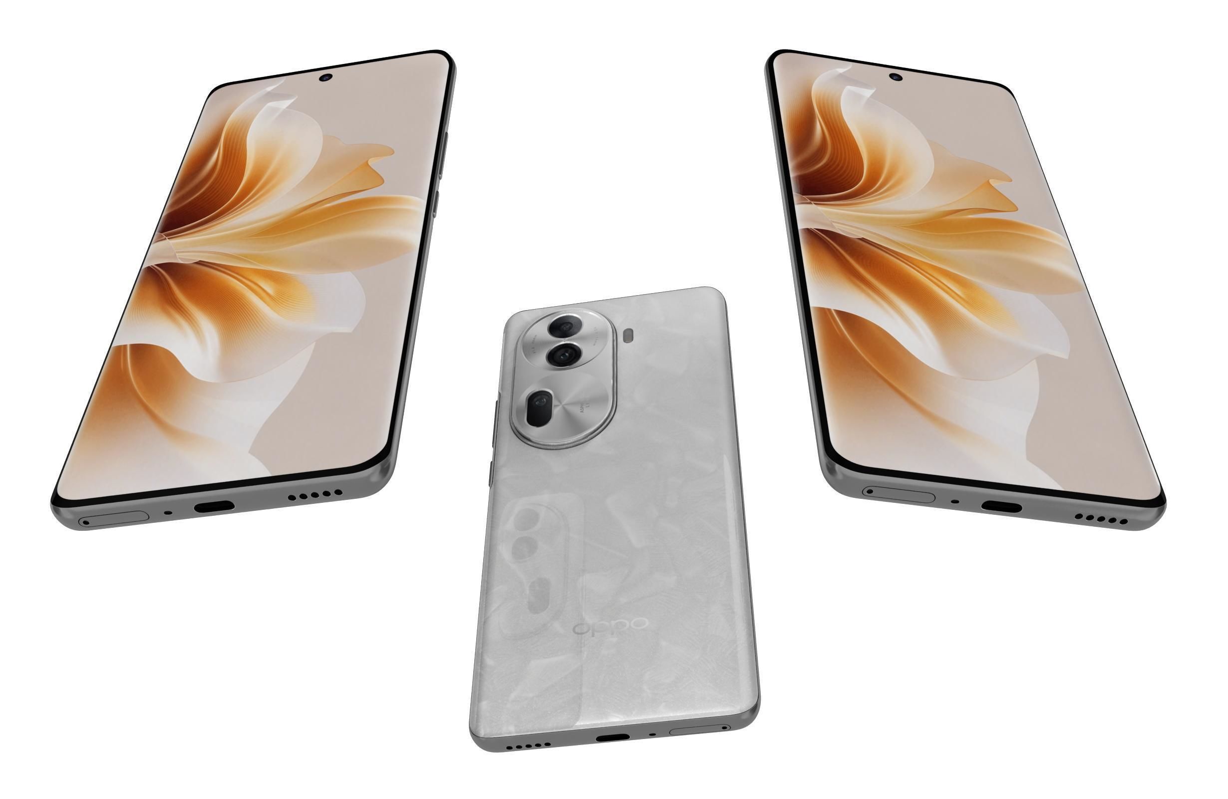 Oppo Reno 11 White 3D model_2