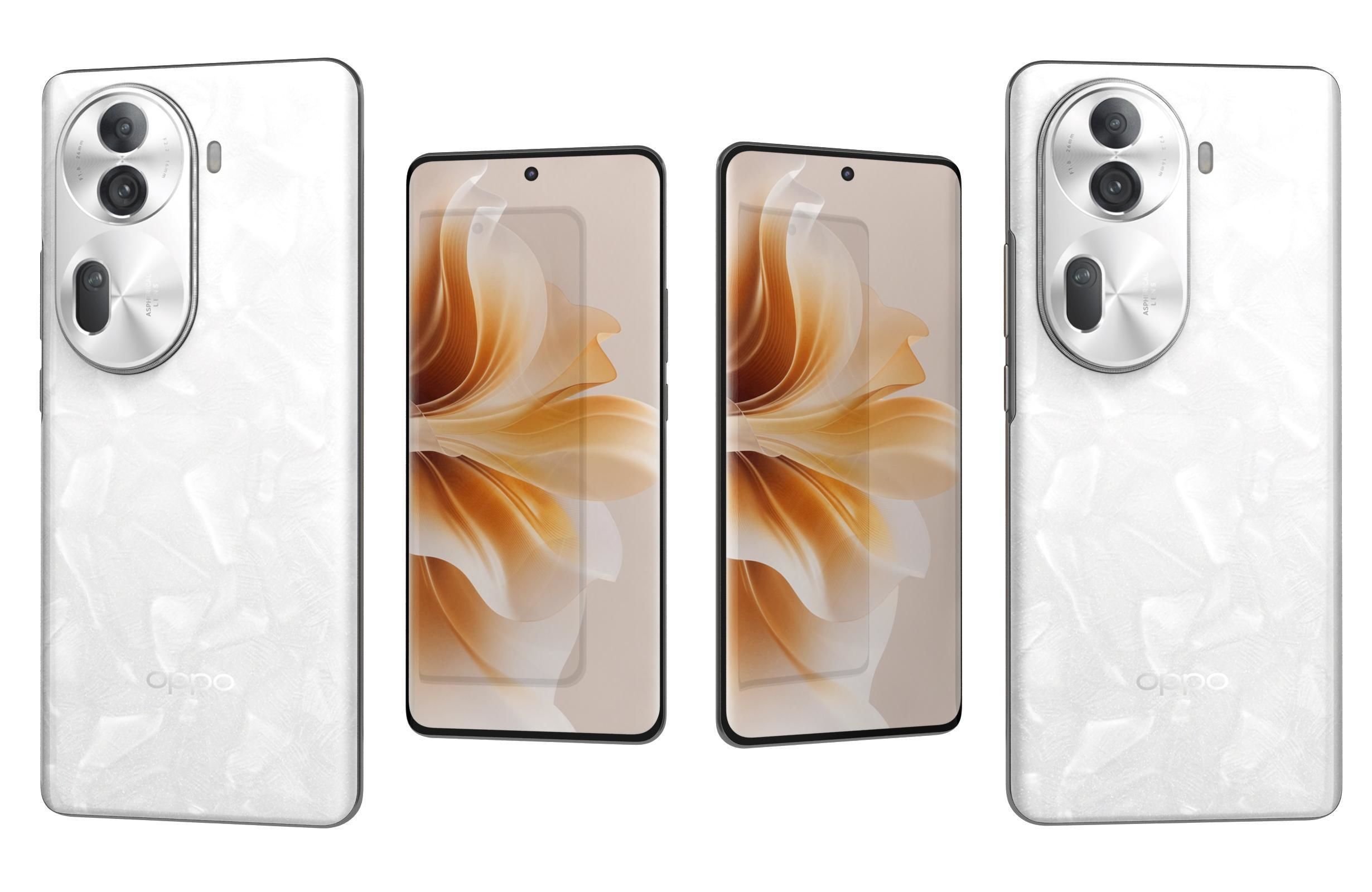 Oppo Reno 11 White 3D model_1