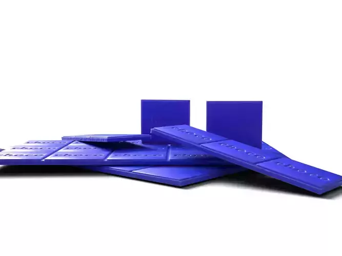 Chocolate  a plate single cubes inscription print