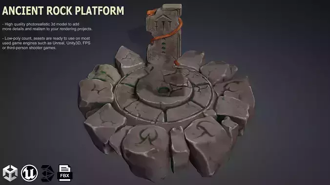 Stylized Ancient Rock Platform