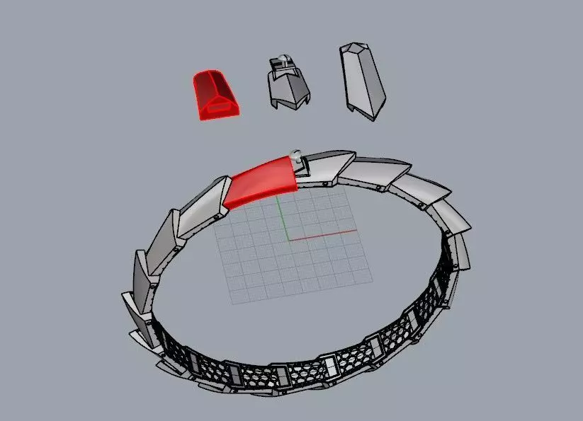 bracelet snake 3D print model_0