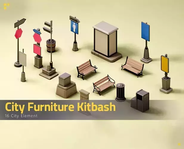 16 City Furniture - Kitbash
