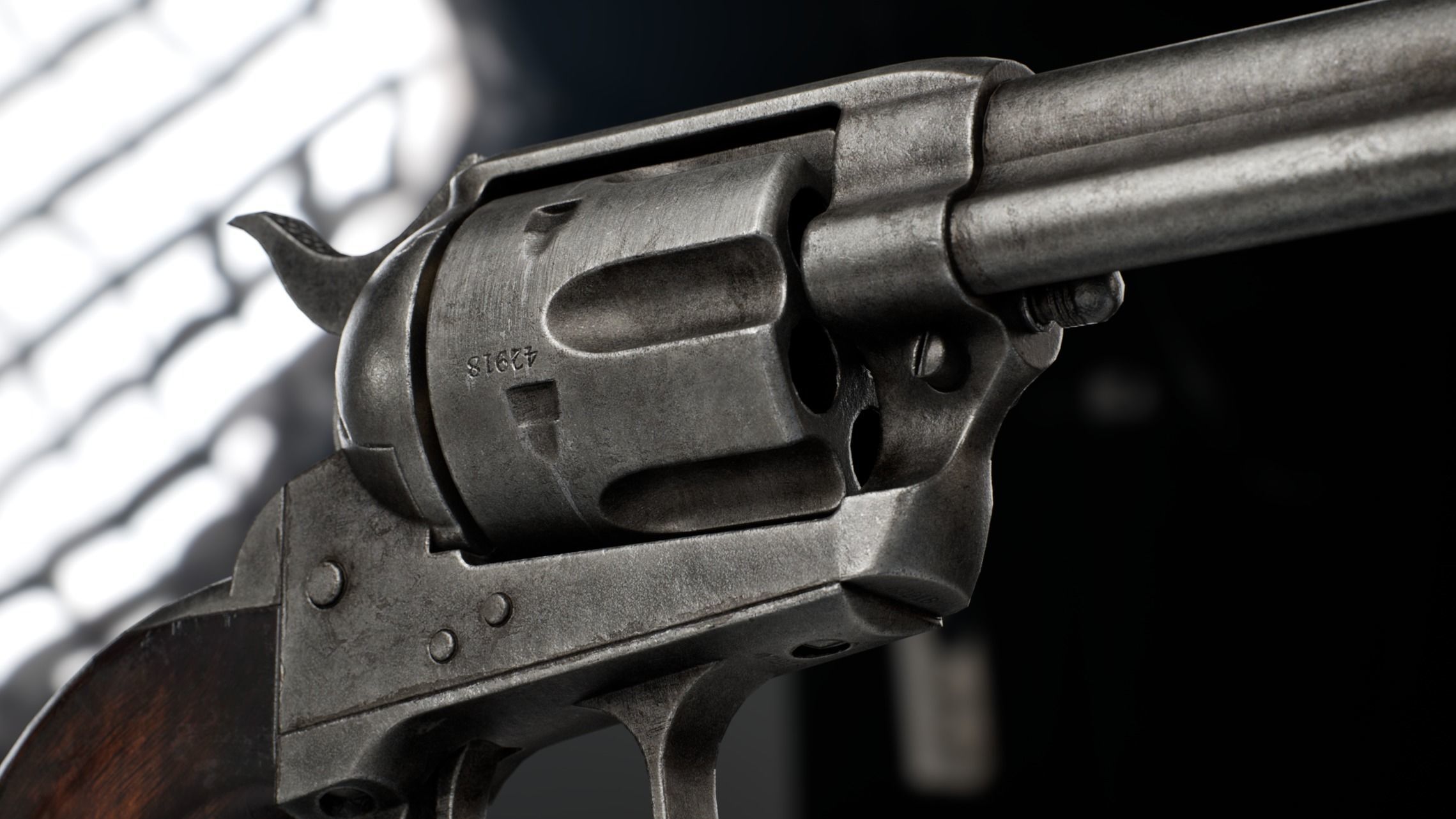 Colt Peacemaker Single Action Army Rigged Revolver Low-poly 3D model_7