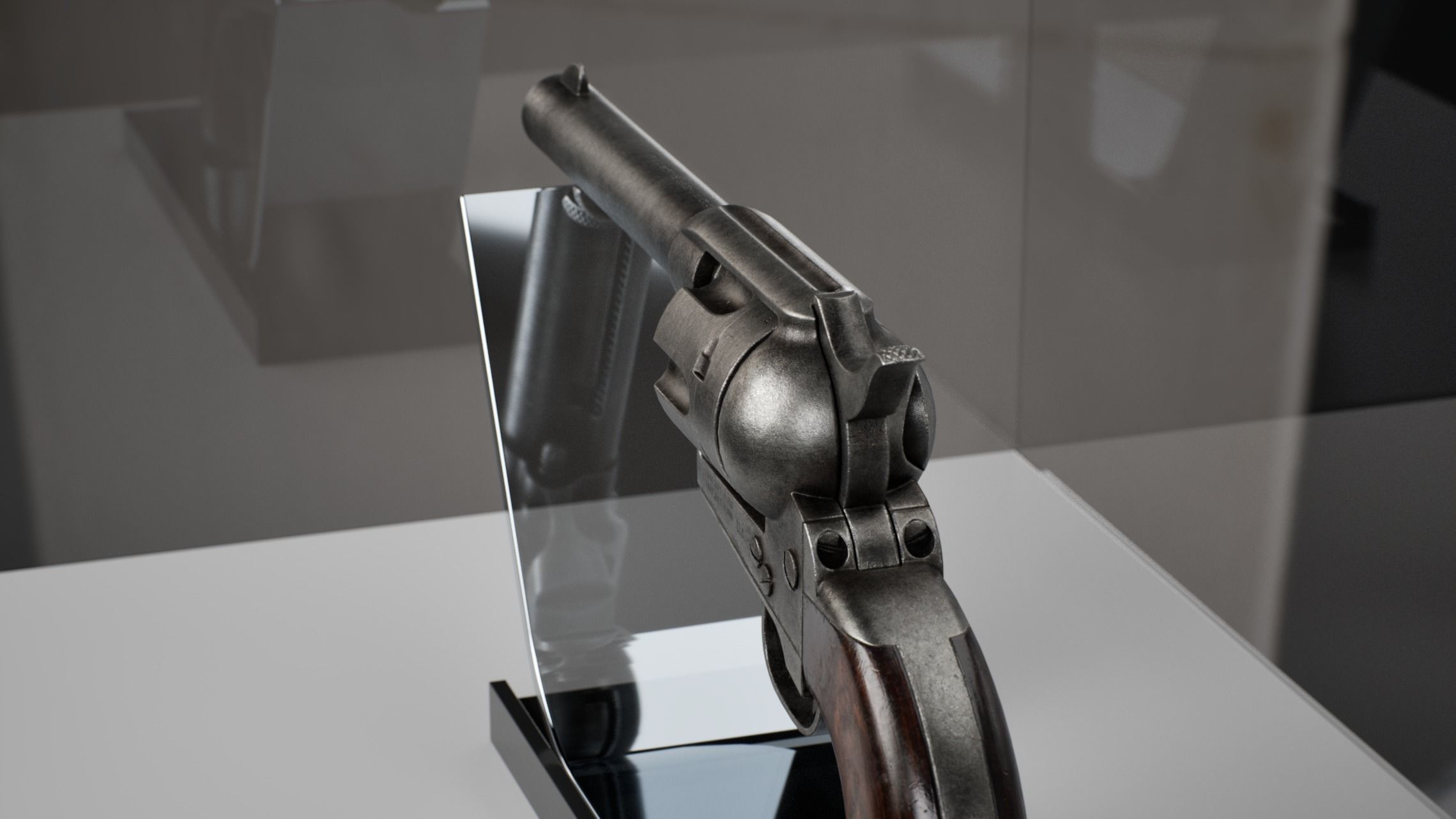 Colt Peacemaker Single Action Army Rigged Revolver Low-poly 3D model_2